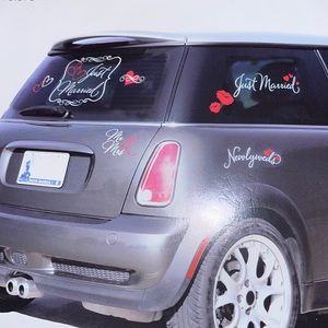 Just married window clings